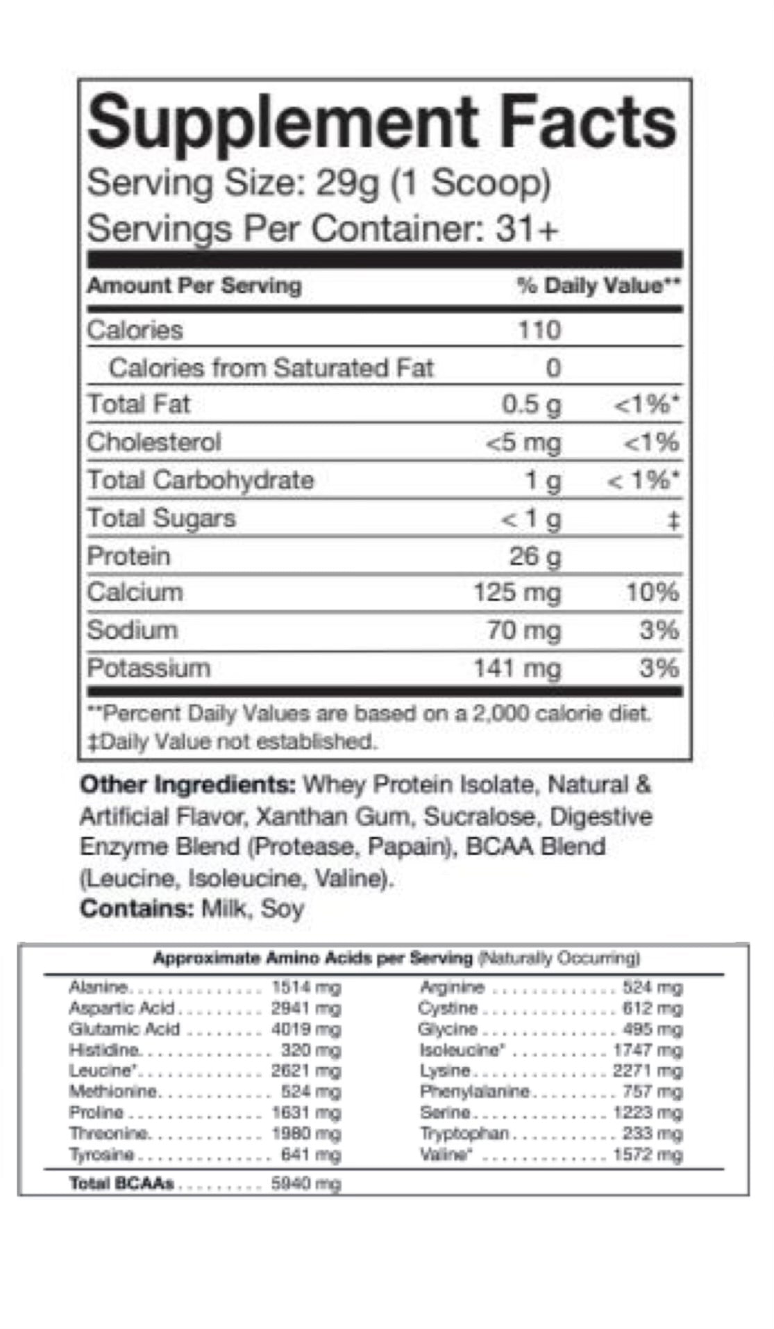 Milky Whey Isolate Protein 2 lb